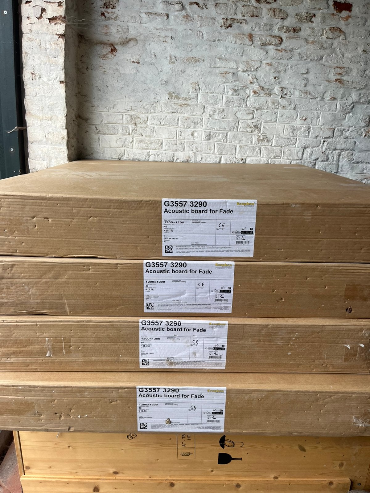 Panneaux de plafond acoustiques Ecophon Fade 120x120 cm, Enlèvement, Autres matériaux, 4 à 8 cm, Isolation des murs