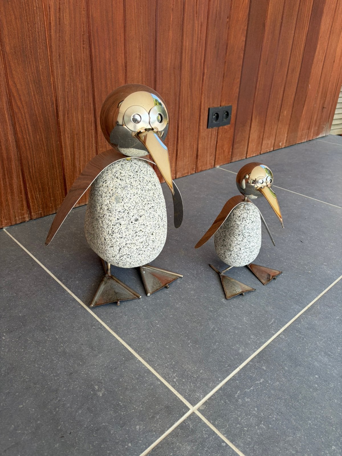 Originele Gebrüder Lomprich pinguïns – graniet & inox, Ophalen