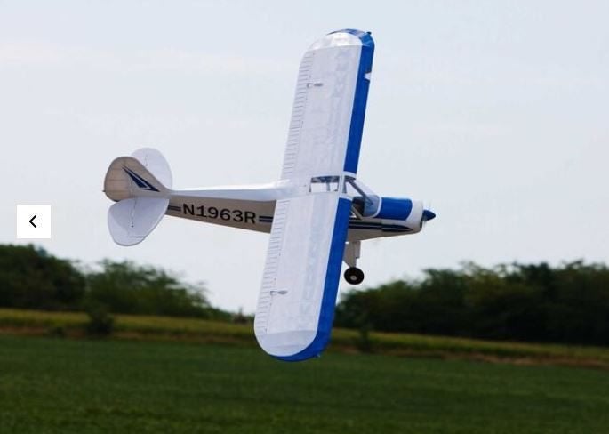 Hangar 9 1/4 PA-18 Super Cub 106" (2,7m) AXI motor, bluebird, Ophalen of Verzenden, Zo goed als nieuw, Elektro