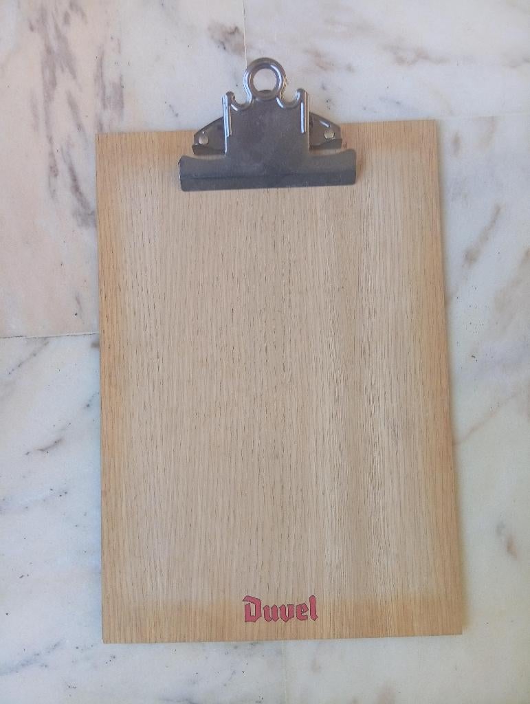 1 solide porte document en bois et métal (Pub. Duvel)., Enlèvement ou Envoi, Comme neuf, Autres types, Duvel