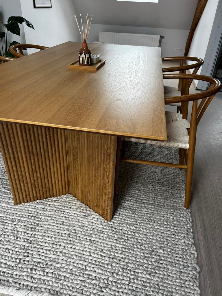 Table à manger + 4 chaises, Maison & Meubles, Tables | Tables à manger, Chêne, Comme neuf, 100 à 150 cm, Enlèvement
