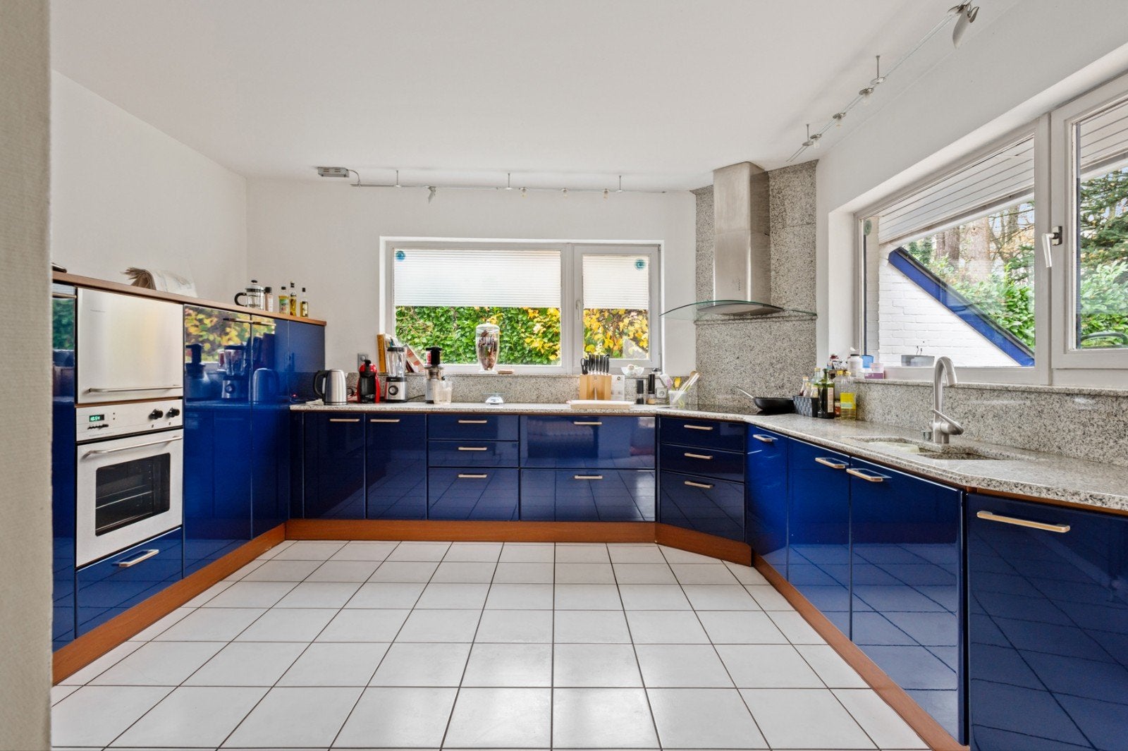 Gratis Keuken! Zelf te demonteren., Huis en Inrichting, Keuken | Complete keukens, Ophalen, Gebruikt, U-keuken, Blauw