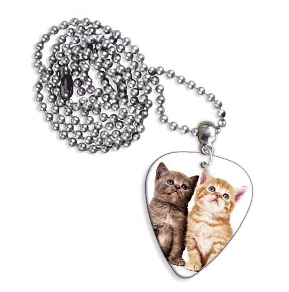 Plectrum ketting of keychain met afbeelding van 2 kittens, Ophalen of Verzenden, Nieuw