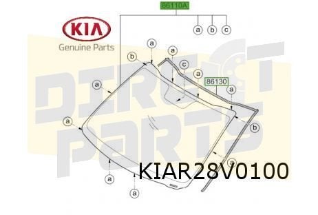 Kia Picanto (6/17-9/20) Voorruitlijst (3-zijdig) Origineel!, Kia, -, -, Nieuw