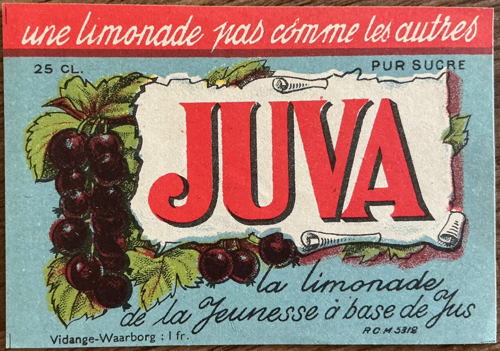 Ancienne étiquette JUVA/LEMONADE, Enlèvement ou Envoi, Comme neuf, Autres types
