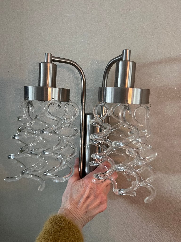 2 wandlampen, Enlèvement, Utilisé, Verre, Modern