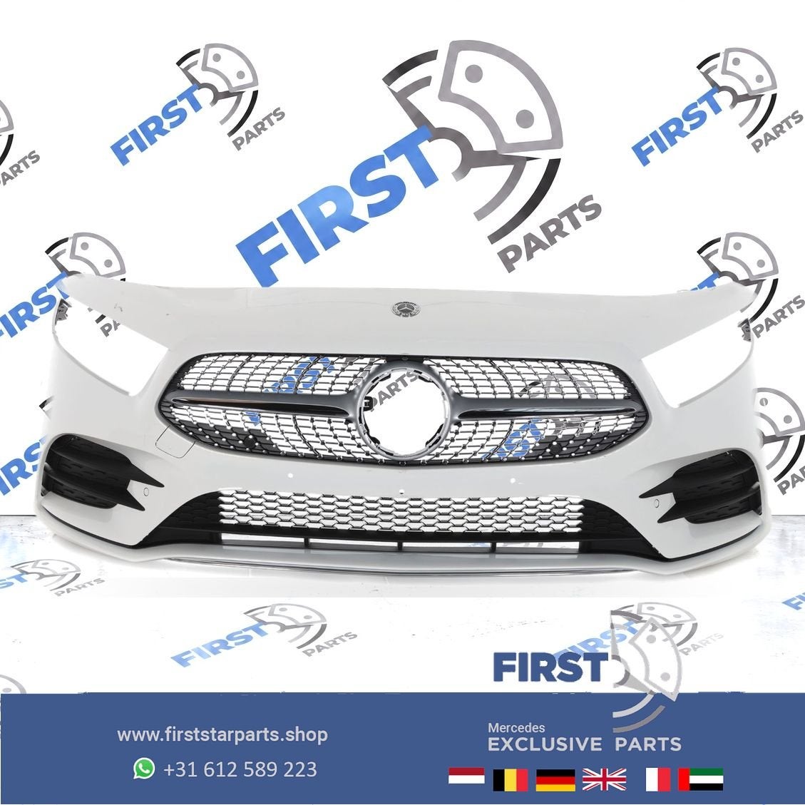 W177 BUMPER AMG LINE VOORBUMPER A KLASSE 2022 35 ZWART WIT G, Auto-onderdelen, Gebruikt, -, Voor, Ophalen of Verzenden