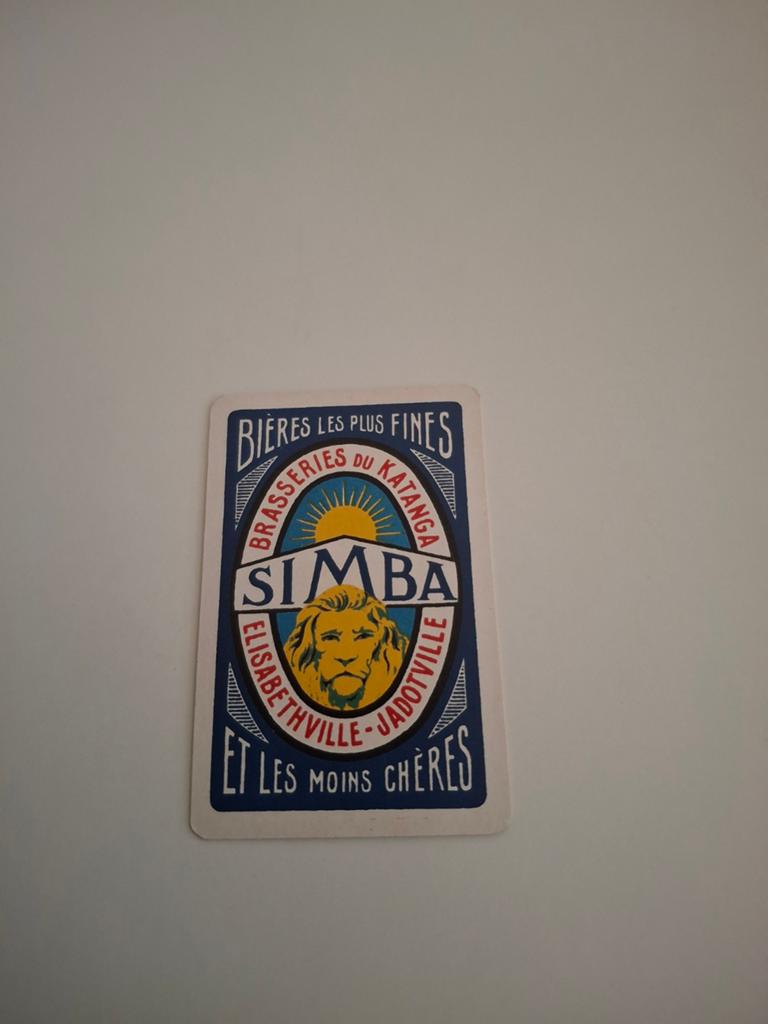 Oude speelkaart simba brasserie du katanga, Verzamelen, Speelkaarten, Jokers en Kwartetten, Ophalen of Verzenden