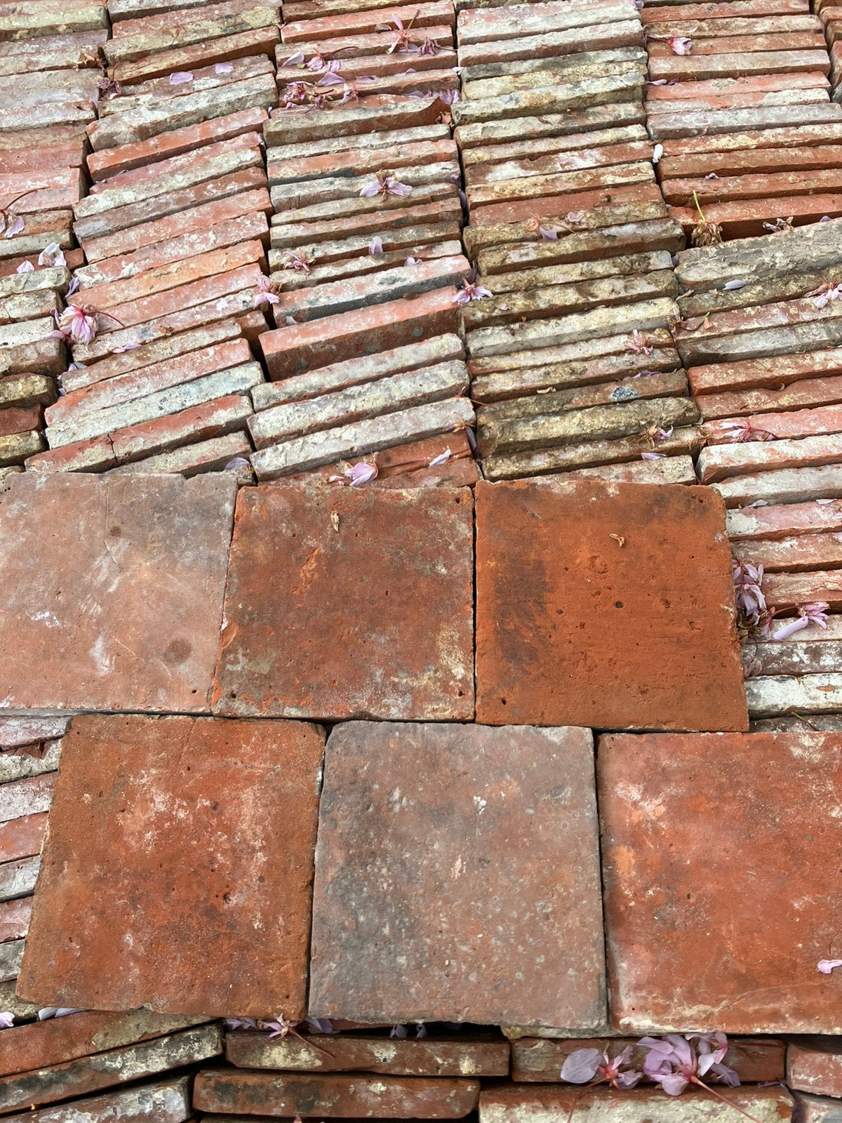 Lot antieke terracotta tegels Voor info BELLEN 0474220705, Antiek en Kunst, Ophalen