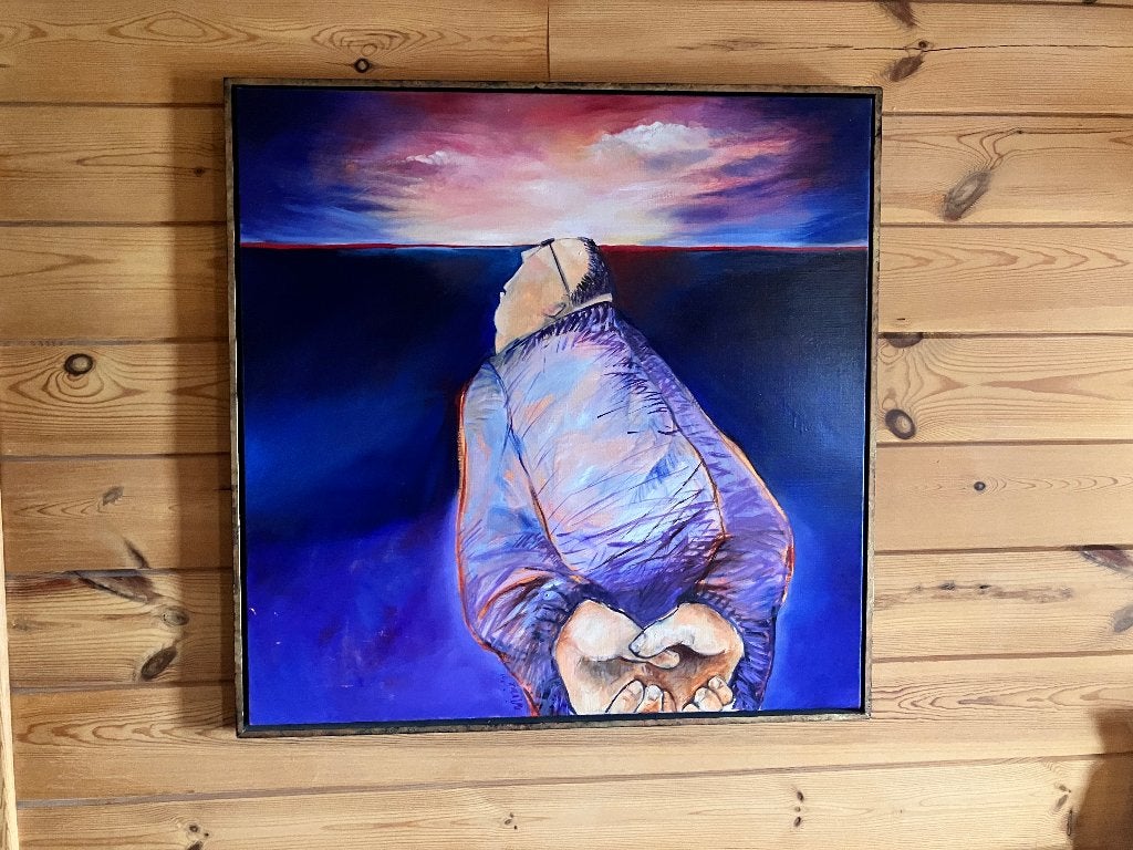 Schilderij Wivine Vernieuwe - Horizon 2001, Antiek en Kunst, Kunst | Schilderijen | Modern, Ophalen, Figuren, Ophangklaar, Olieverf