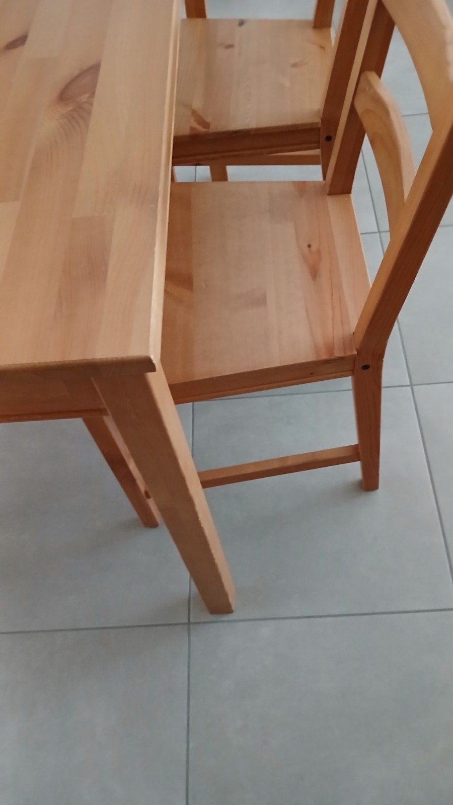 Grenen Tafel + 4 stoelen Ikea, Ophalen, Vier personen, Grenenhout, Rechthoekig