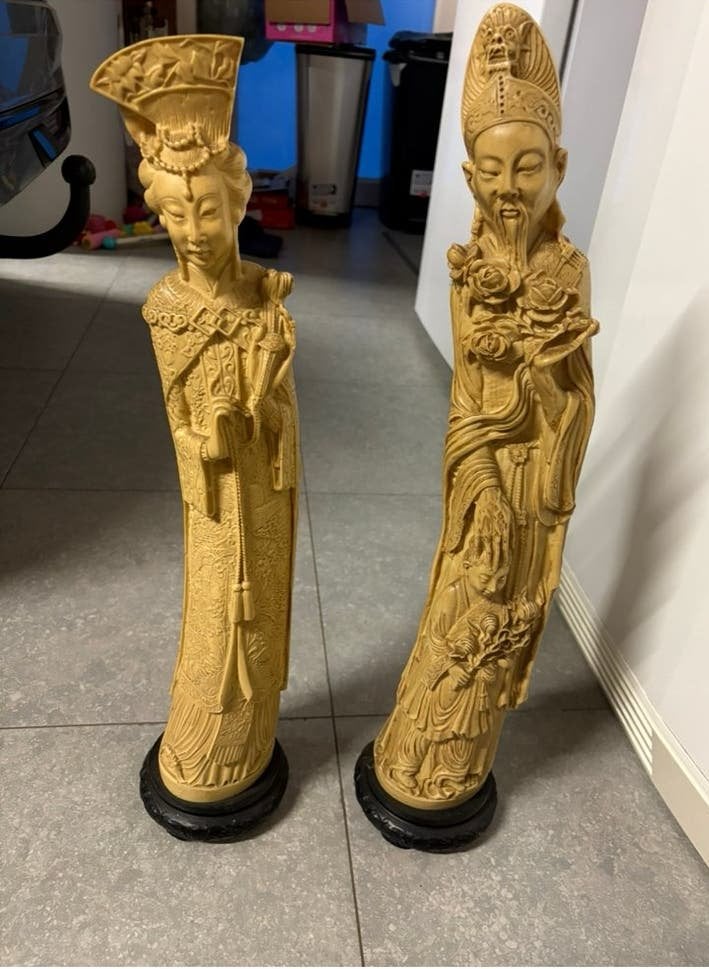 Zeldzame XL Chinese Beelden - Xiang Xing Jaren '50 - Ivorine, Ophalen of Verzenden, Gebruikt