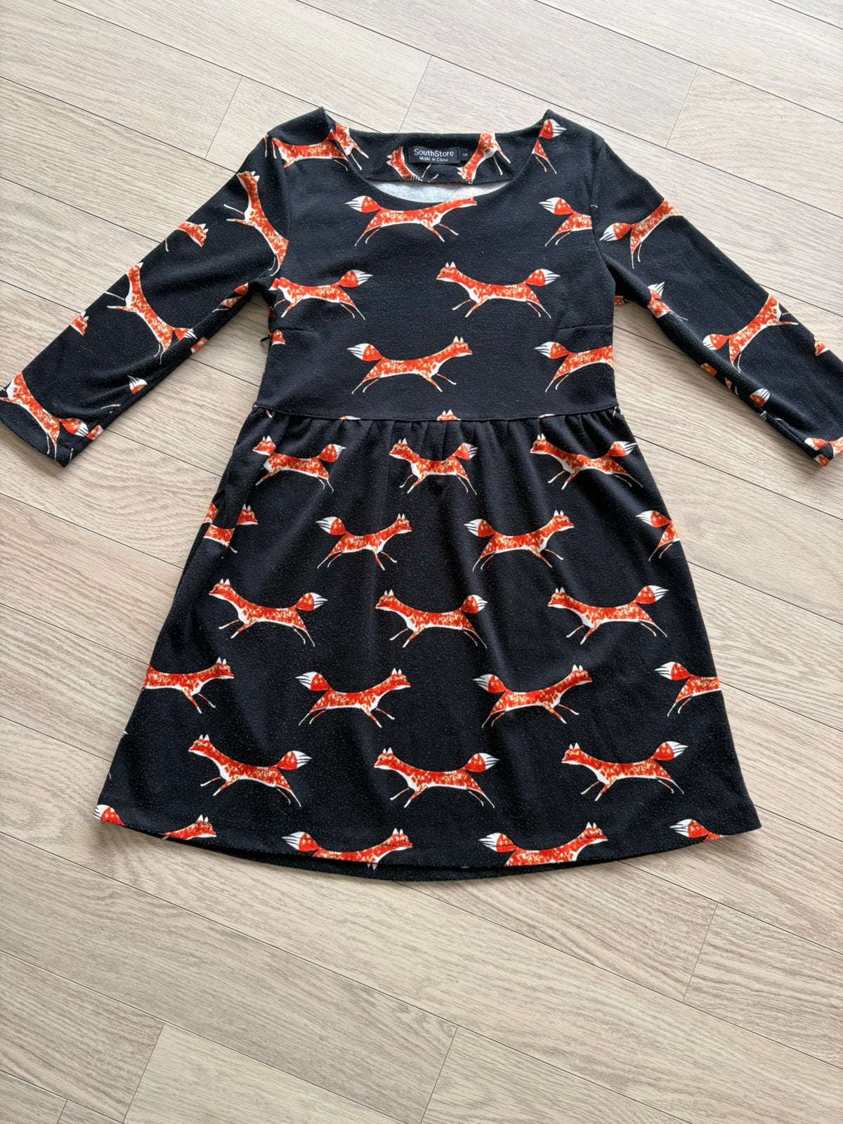 Jurk met vos print Maat XS/S, Ophalen of Verzenden, Zo goed als nieuw, Maat 36 (S)