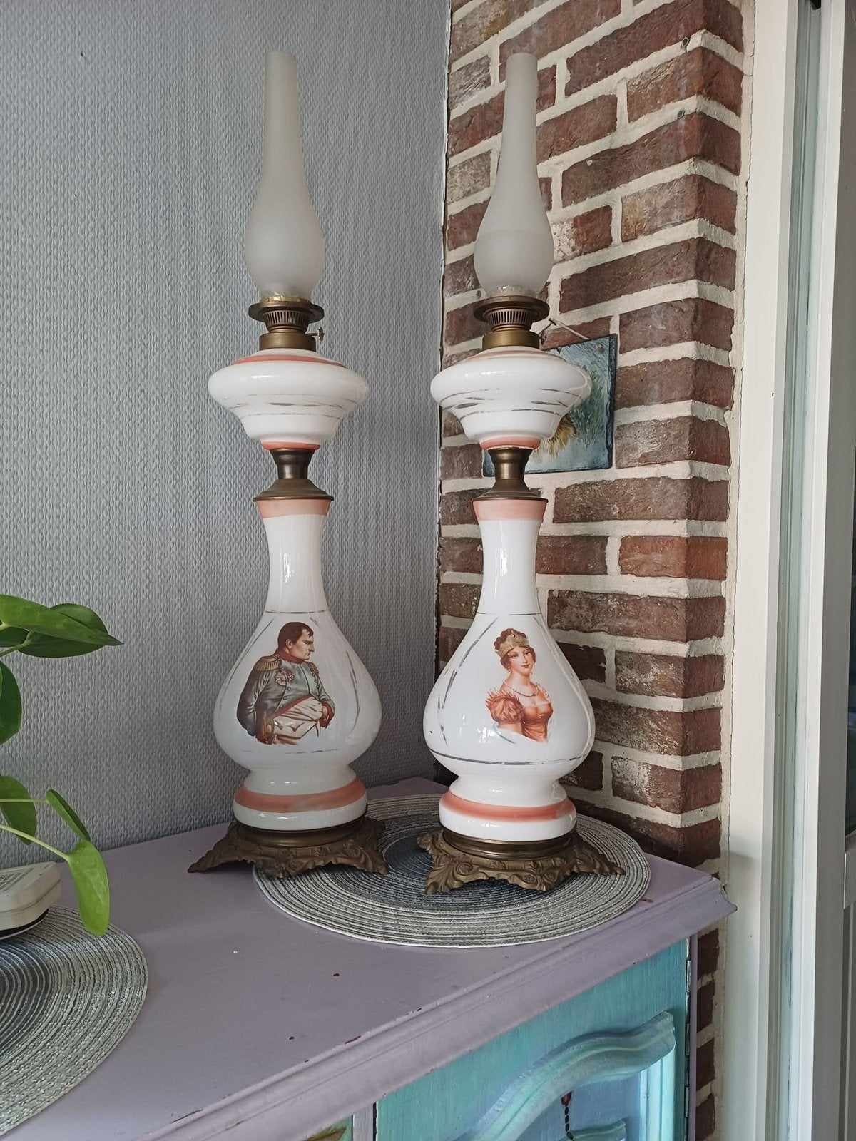 Antieke Franse olielampen, Ophalen of Verzenden, Gebruikt