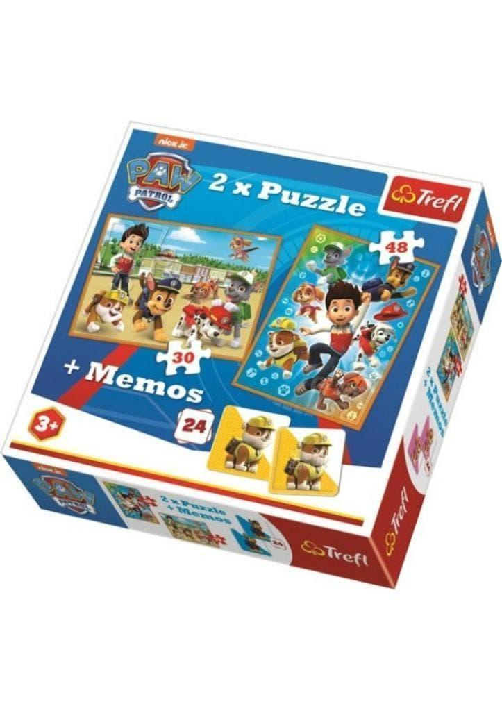 Paw Patrol 2 in 1 Puzzel met Geheugenspel - 30/48 stukjes, Ophalen of Verzenden, 10 tot 50 stukjes, Nieuw, 2 tot 4 jaar