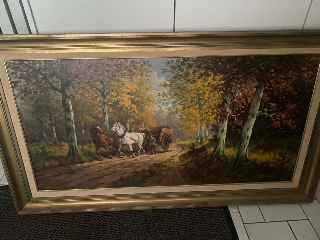 Schilderij A Parmentier, Antiek en Kunst, Ophalen