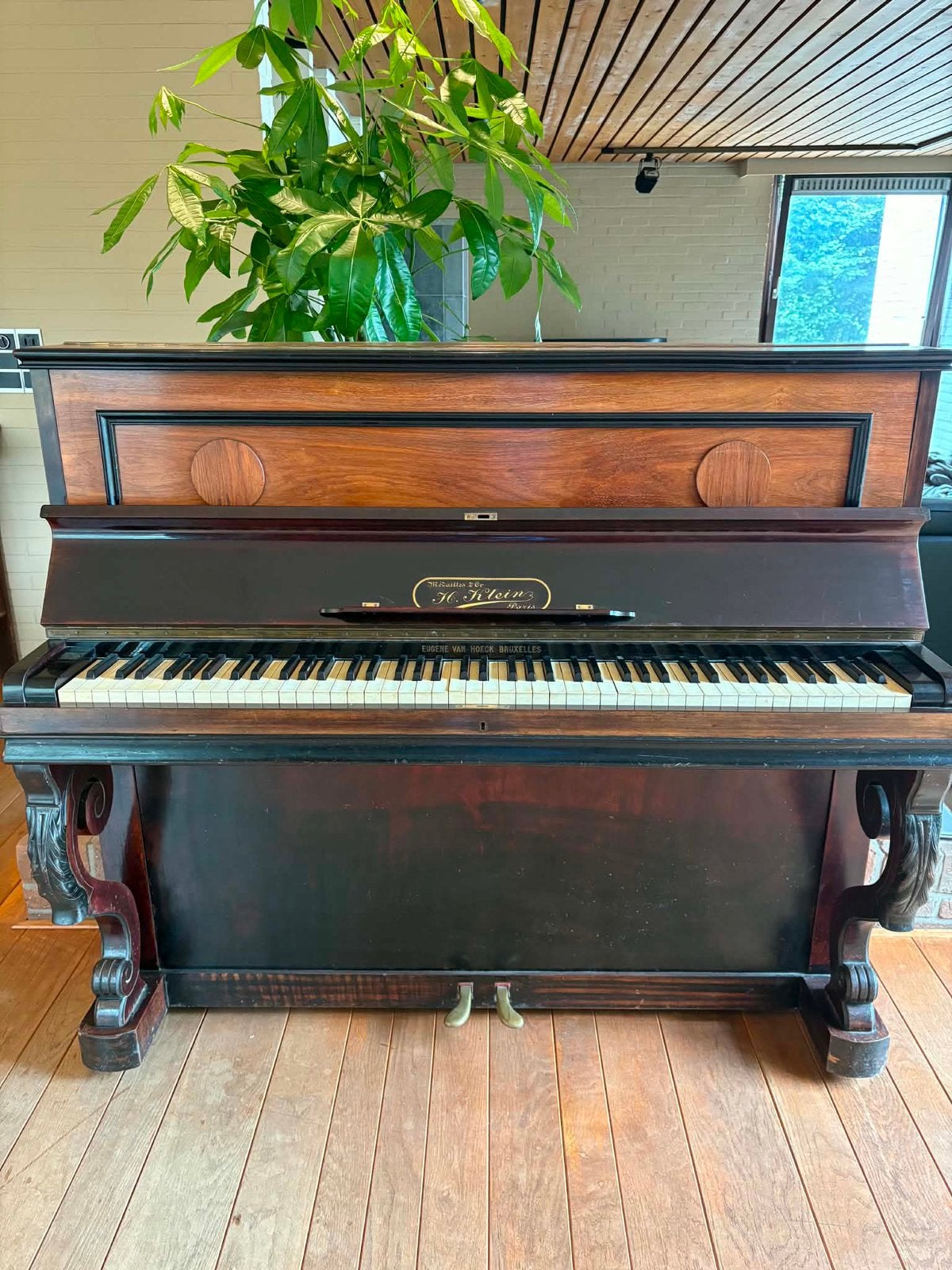 Mooie antieke piano, Musique & Instruments, Pianos, Enlèvement, Comme neuf, Piano