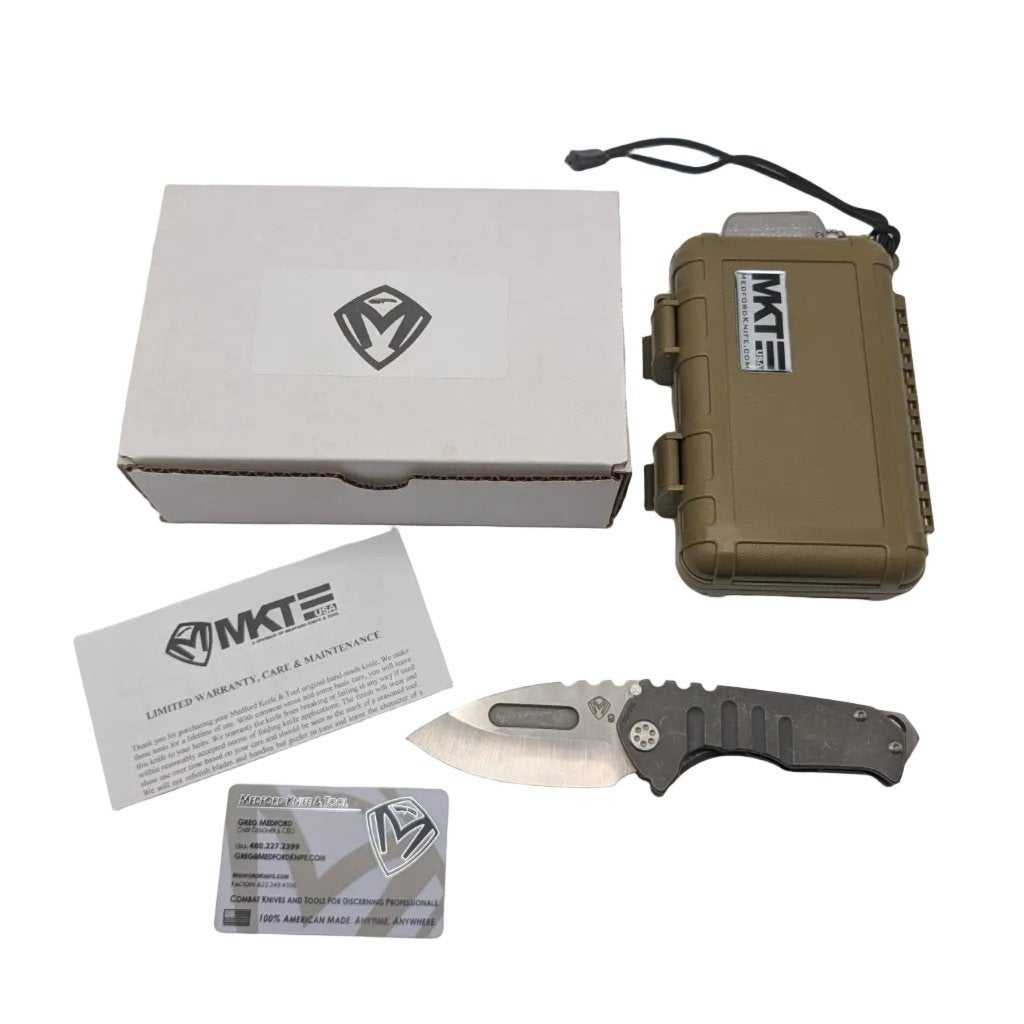 Titane Medford Praetorian T Drop Point — Grade A, Caravanes & Camping, Enlèvement ou Envoi, Comme neuf