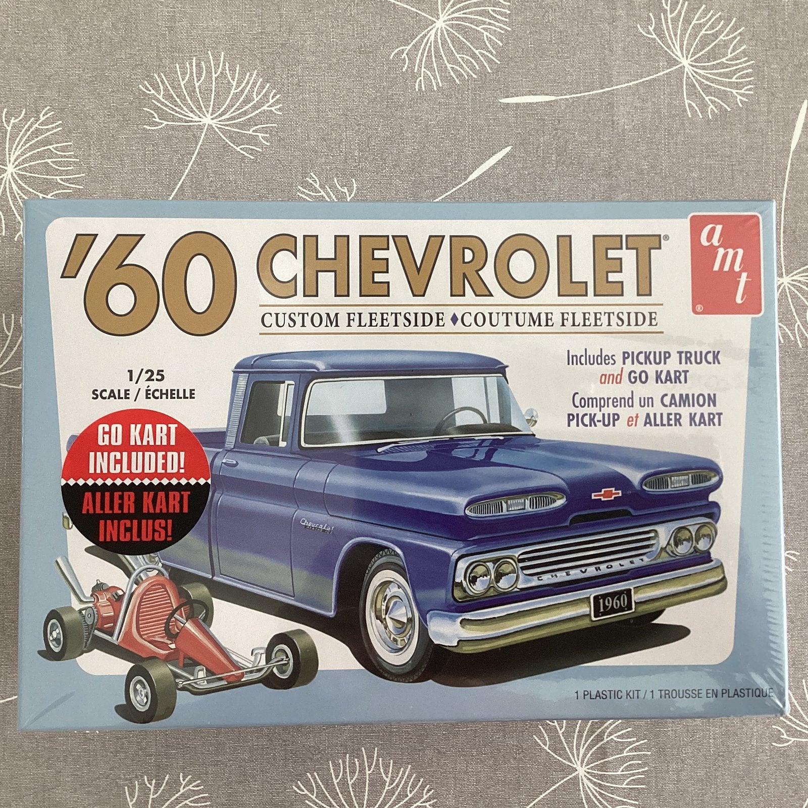 AMT 1960 Chevrolet Custom Fleetside + Go kart, Hobby en Vrije tijd, Modelbouw | Auto's en Voertuigen, Verzenden, Zo goed als nieuw