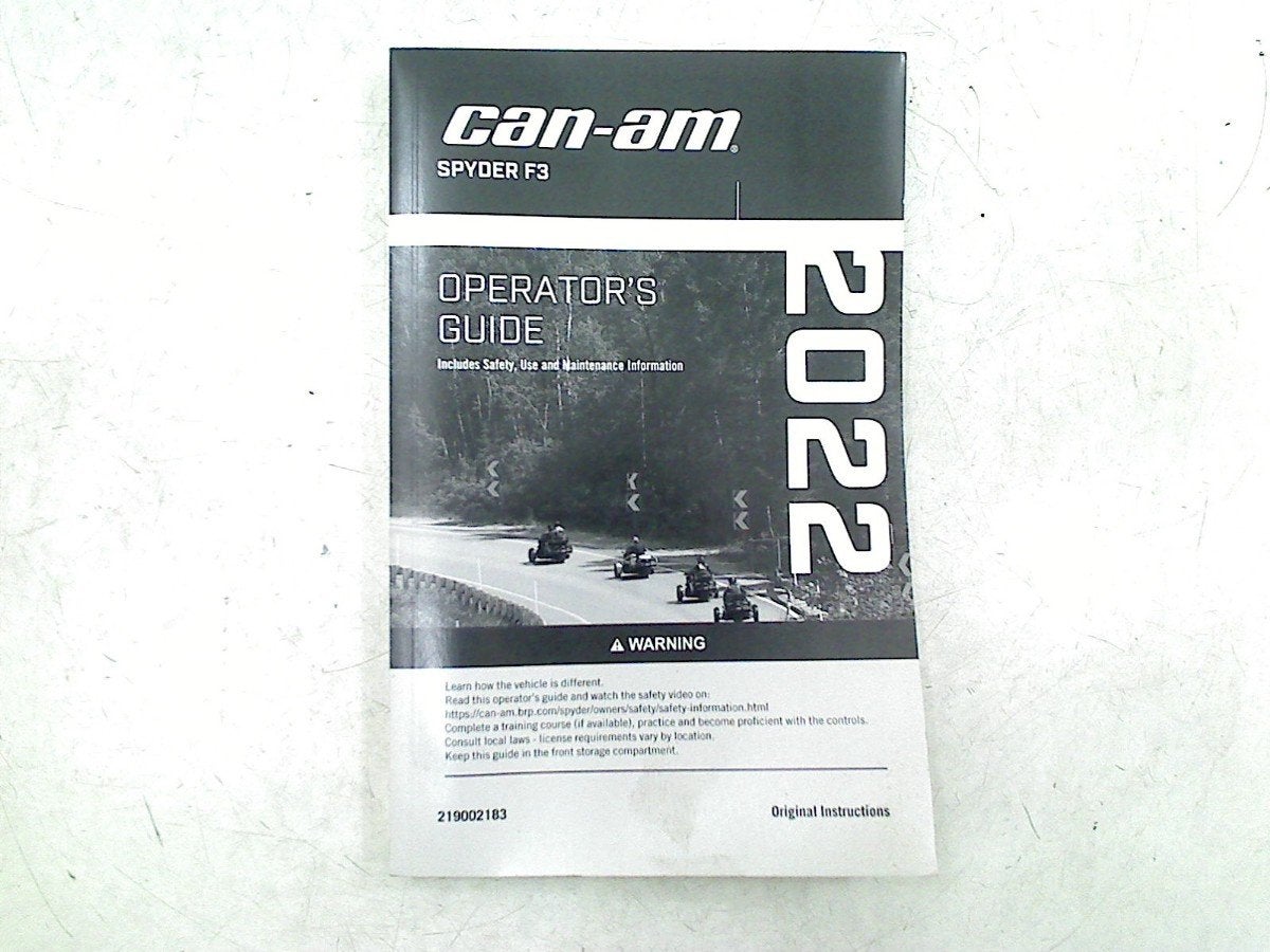 MANUEL UTILISATEUR NOTICE Can-Am Spyder F3-S SM6, Motos, Dhr. S. di Majo, Utilisé, Info@cama-motorparts.nl, P.J. Troelstraweg 8 8
3144 CX  MAASSLUIS, NL