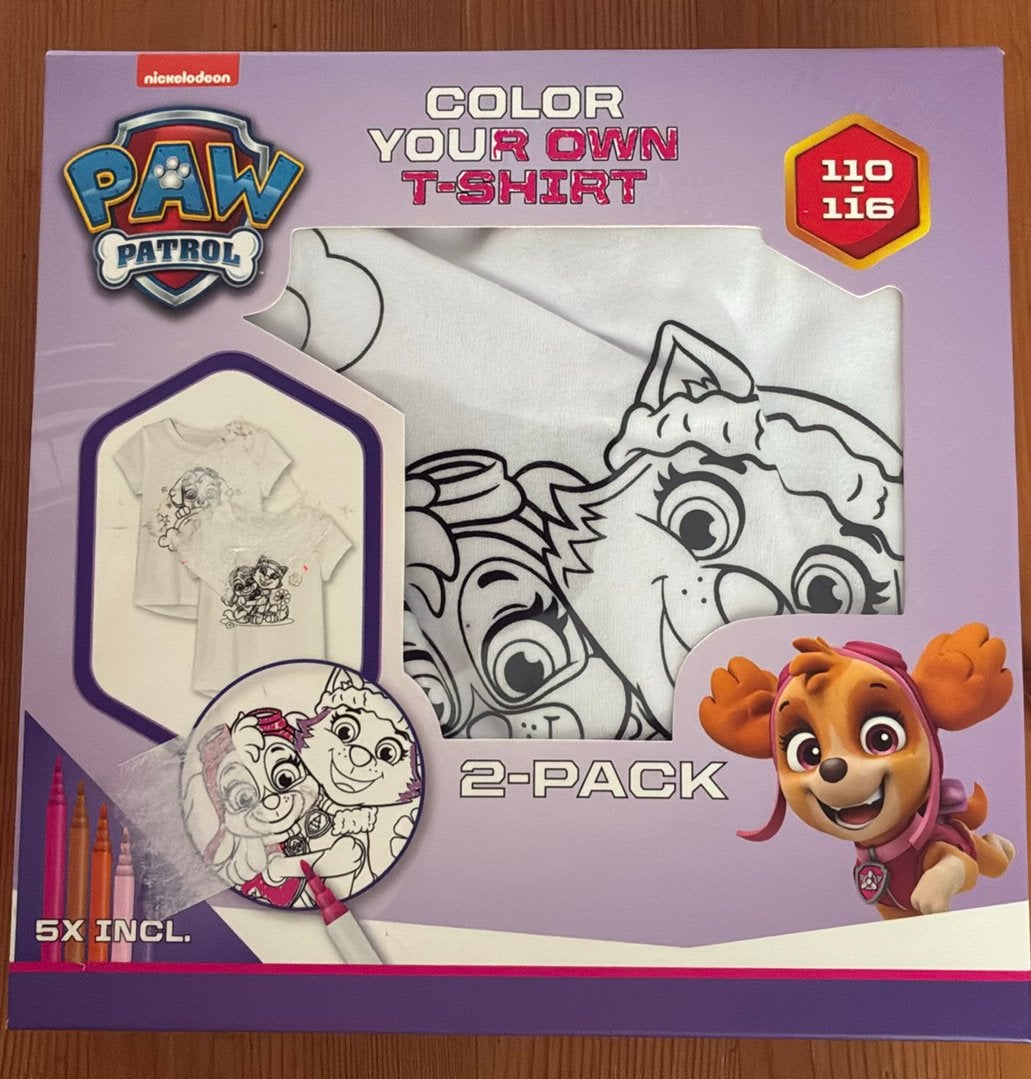 Paw patrol Kleur je eigen T-shirt, Kinderen en Baby's, Ophalen, Zo goed als nieuw, Knutselen