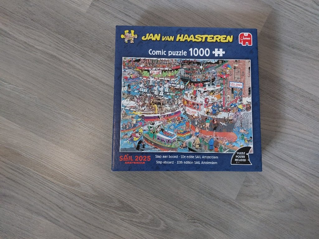 Puzzel Jan Van Haasteren 1000 stuks "Stap aan boord", Hobby en Vrije tijd, Denksport en Puzzels, Ophalen of Verzenden, 500 t/m 1500 stukjes
