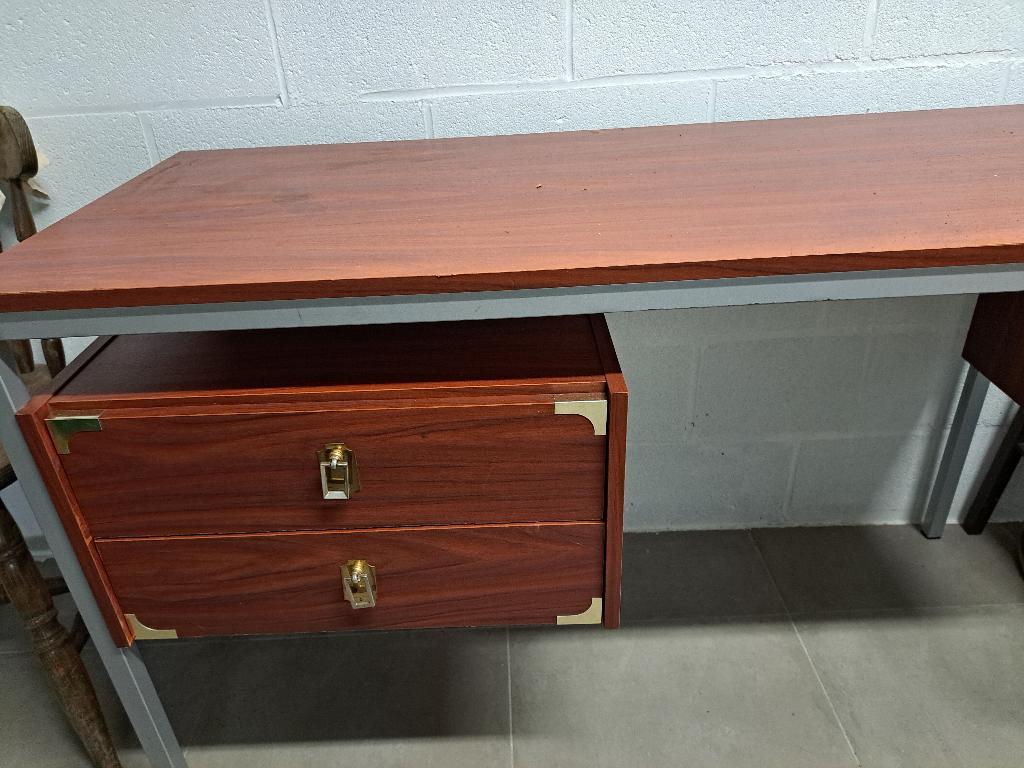 bureau  avec 2 tiroirs, Bureau d'écolier, 120 cm, Classique, 54 cm