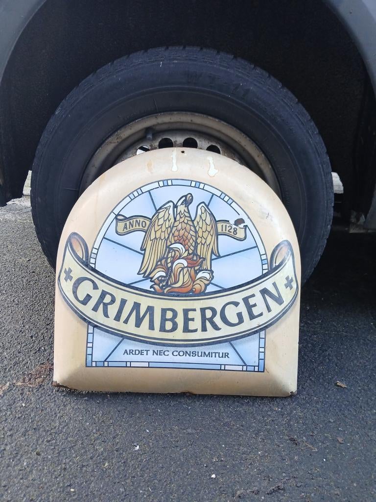 Bier reclame bord, Ophalen