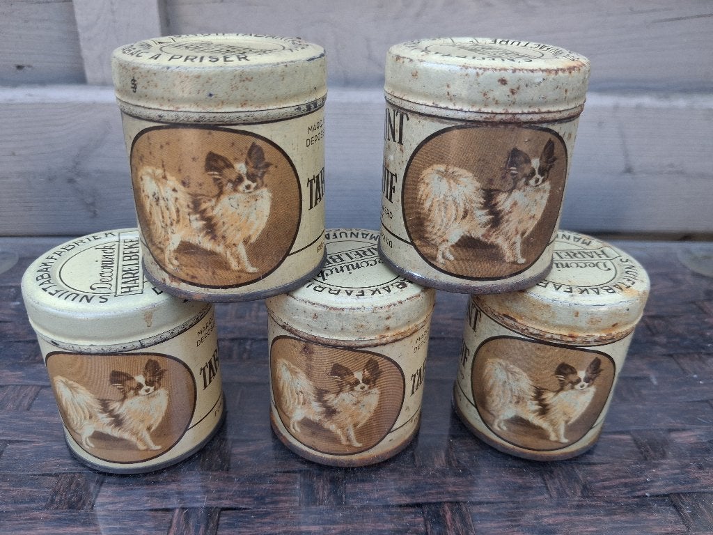 5 oude snuifdozen ...DECONINCK HARELBEKE., Verzamelen, Blikken, Ophalen of Verzenden, Zo goed als nieuw