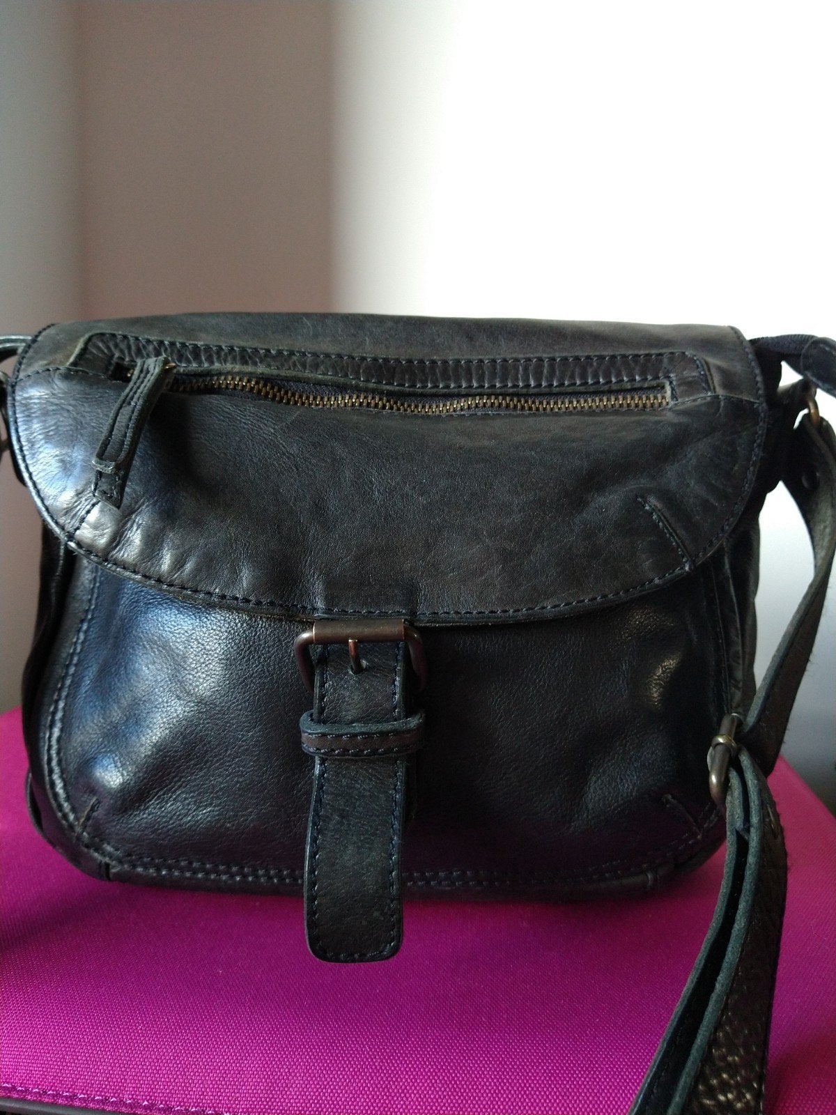 Bear design lederen schoudertas/crossbag, Ophalen