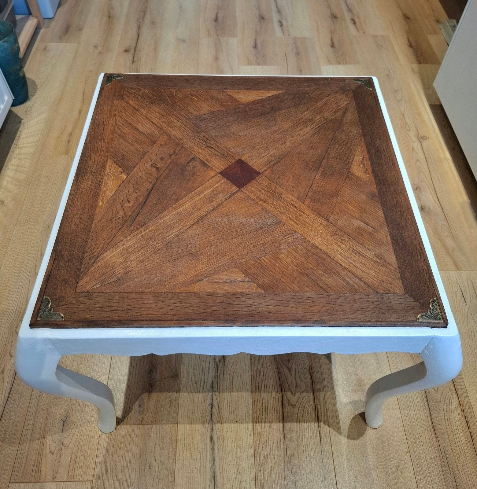 Woonkamertafel, landelijk chic (massief eikenhout) gerest, Ophalen, Eikenhout