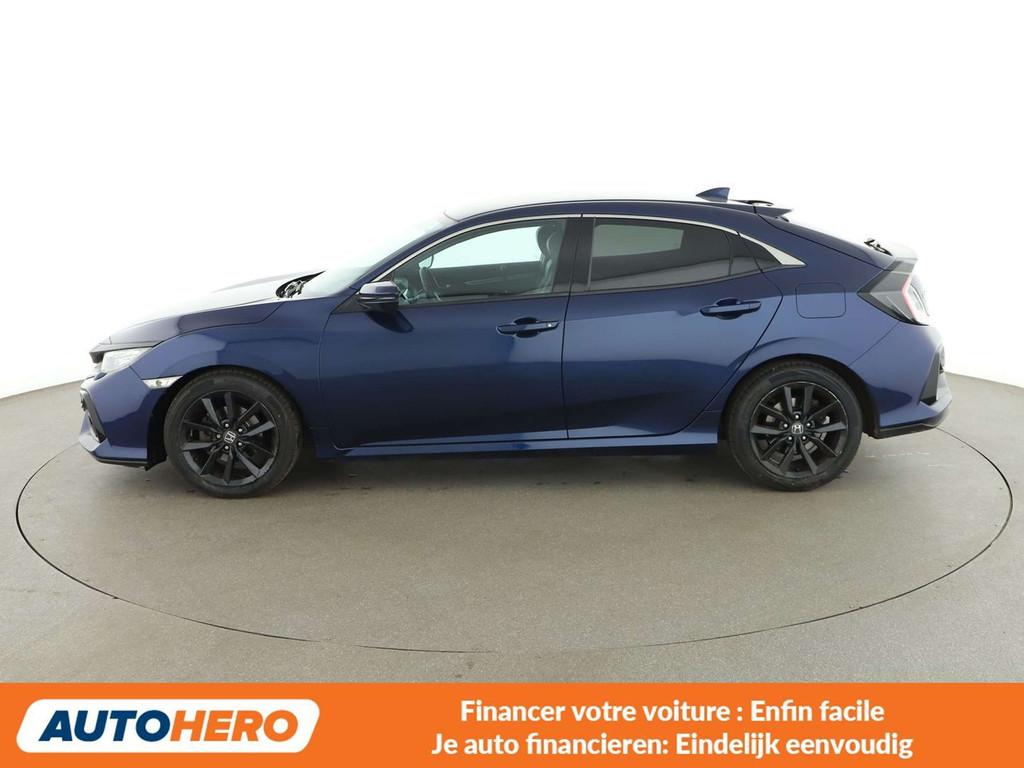 Honda Civic 1.0 VTEC Elegance (bj 2020, automaat), Auto's, Gebruikt, Blauw, 988 cc, Leder
