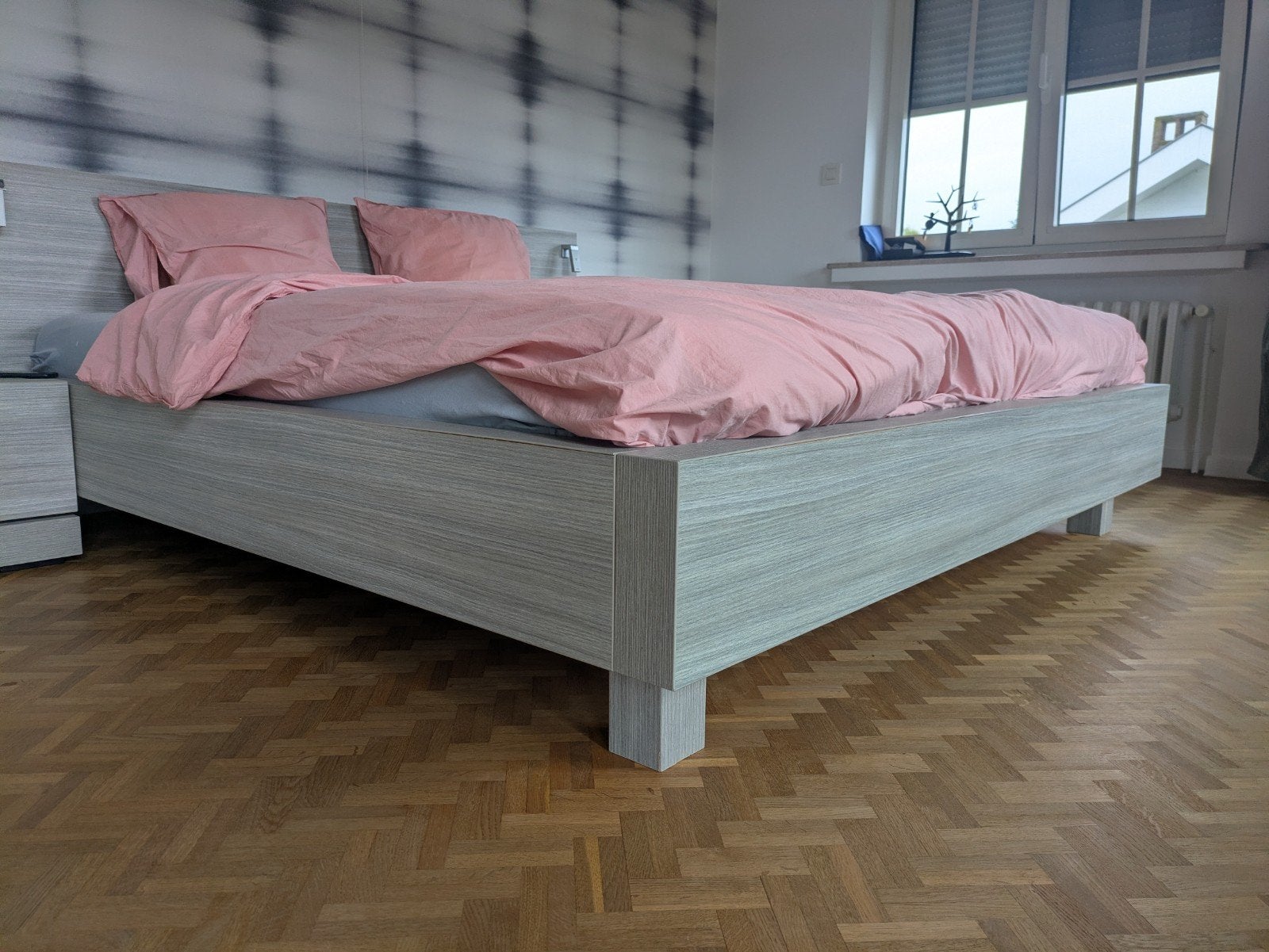 tweepersoonsbed met lattenbodem, Ophalen, Gebruikt, Tweepersoons