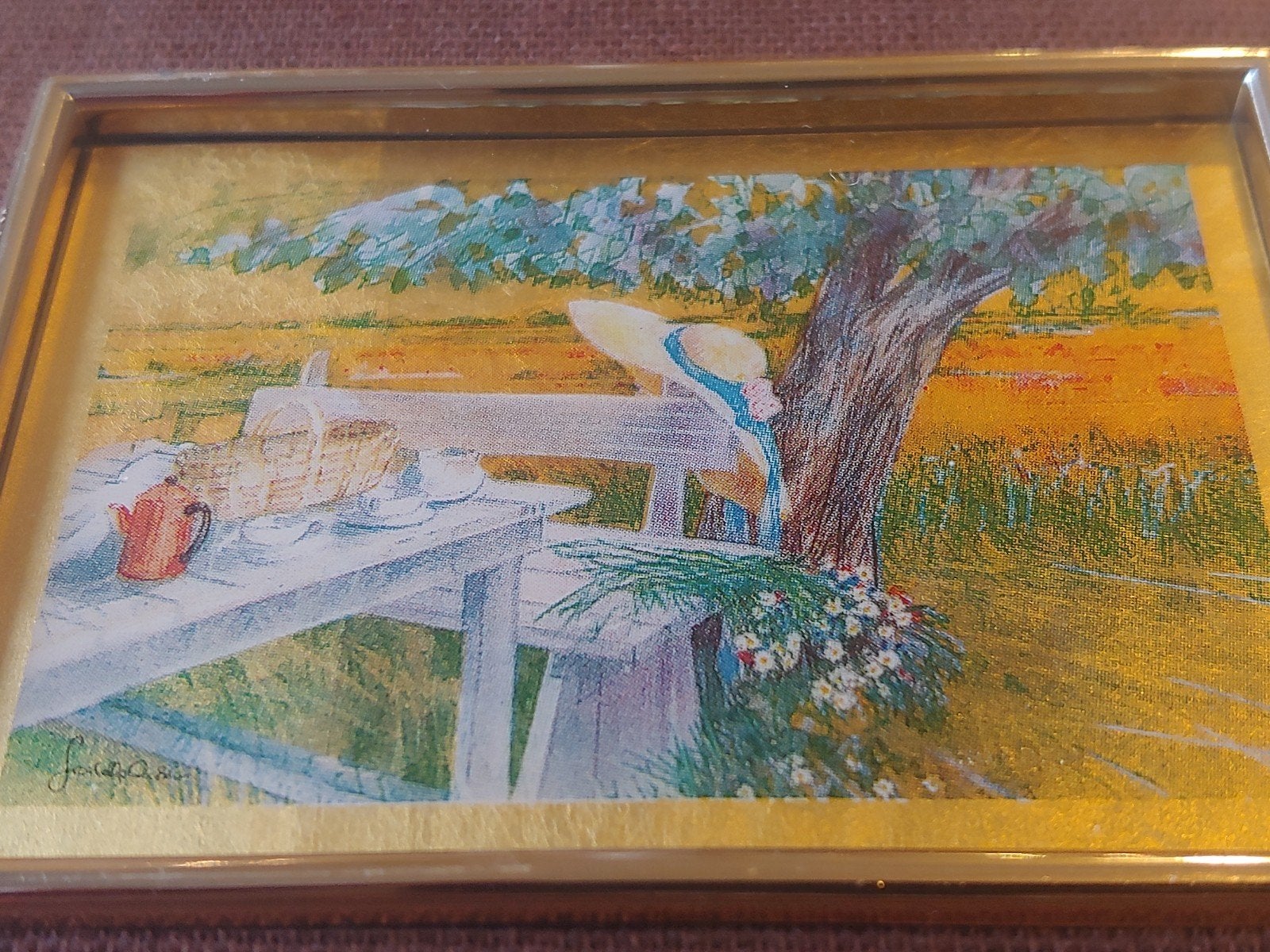 Italiaanse Chromolithografie op 23 KT Bladgoud Foglia d'Oro, Enlèvement