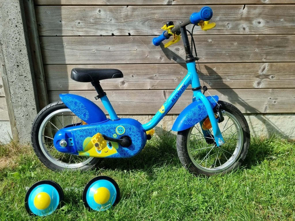 B'Twin Ocean 500 14 inch kinderfiets, Ophalen, Zijwieltjes, Gebruikt, Velgrem