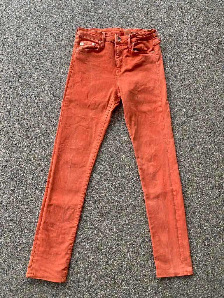 Oranje jeans maat 28, Ophalen, Gedragen