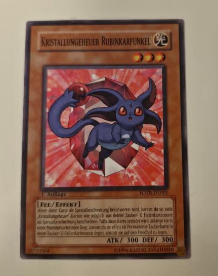 Yugioh Kristallungeheuer Rubinkarfunkel - FOTB-DE001, Hobby en Vrije tijd, Verzamelkaartspellen | Yu-gi-Oh!, Nieuw, Ophalen of Verzenden