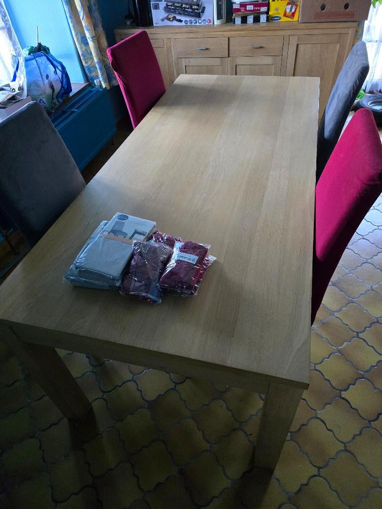 Salle à manger en bois massif, Enlèvement, Utilisé, 4 à 6 chaises