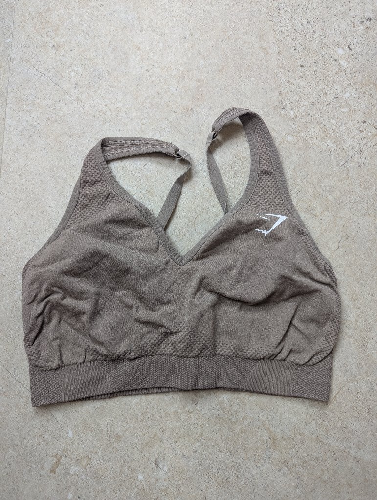 Gymshark-bh, Kleding | Dames, Sportkleding, Bruin, Verzenden, Maat 42/44 (L), Gymshark