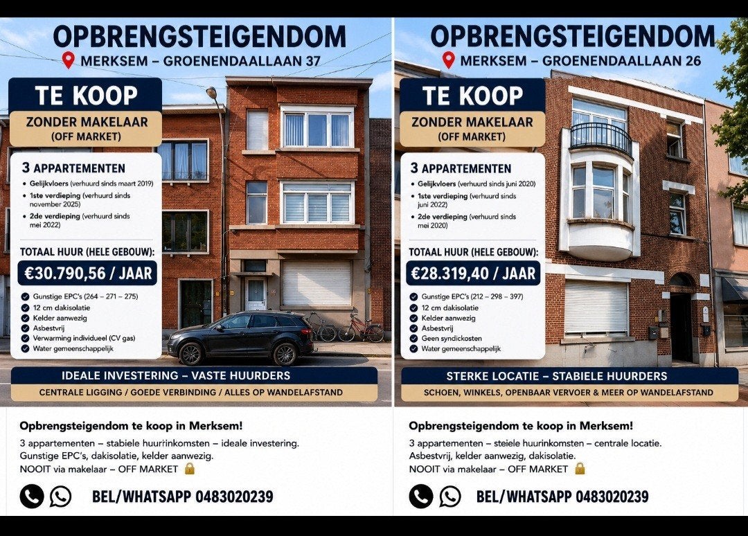 2 biens immobiliers d'investissement hors marché à vendre à, Immo