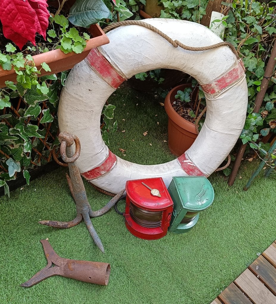 Lot scheepslampen, -anker, -boei, -haak, -stootboei te koop., Verzamelen, Ophalen, Gebruikt