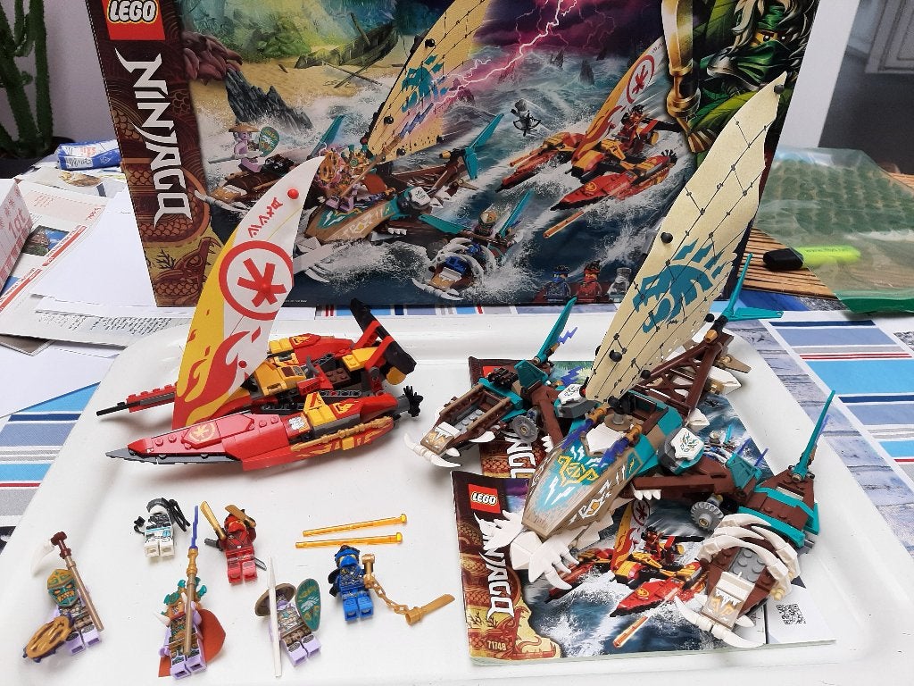 Set Lego Ninjago 71748 Catamaran Sea Battle + boîte, Neuf, Enlèvement ou Envoi, Ensemble complet, Ninjago