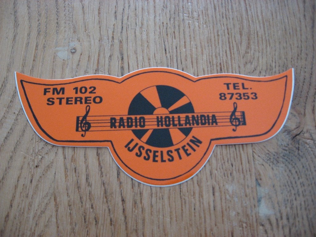 Sticker Radio Hollandia ijsselstein 14 x 6 cm, Verzamelen, Ophalen of Verzenden, Nieuw, Overige typen