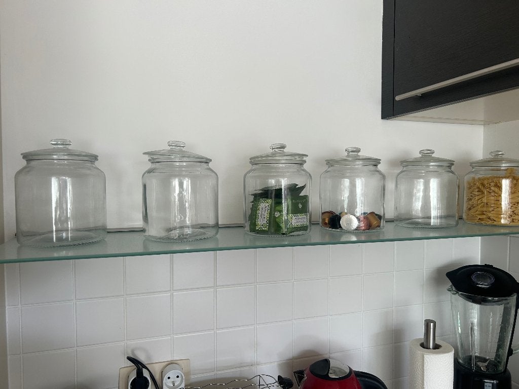 5 potten in glas Ikea, Ophalen, Met deksel, Pot, Bus of Blik, IKEA
