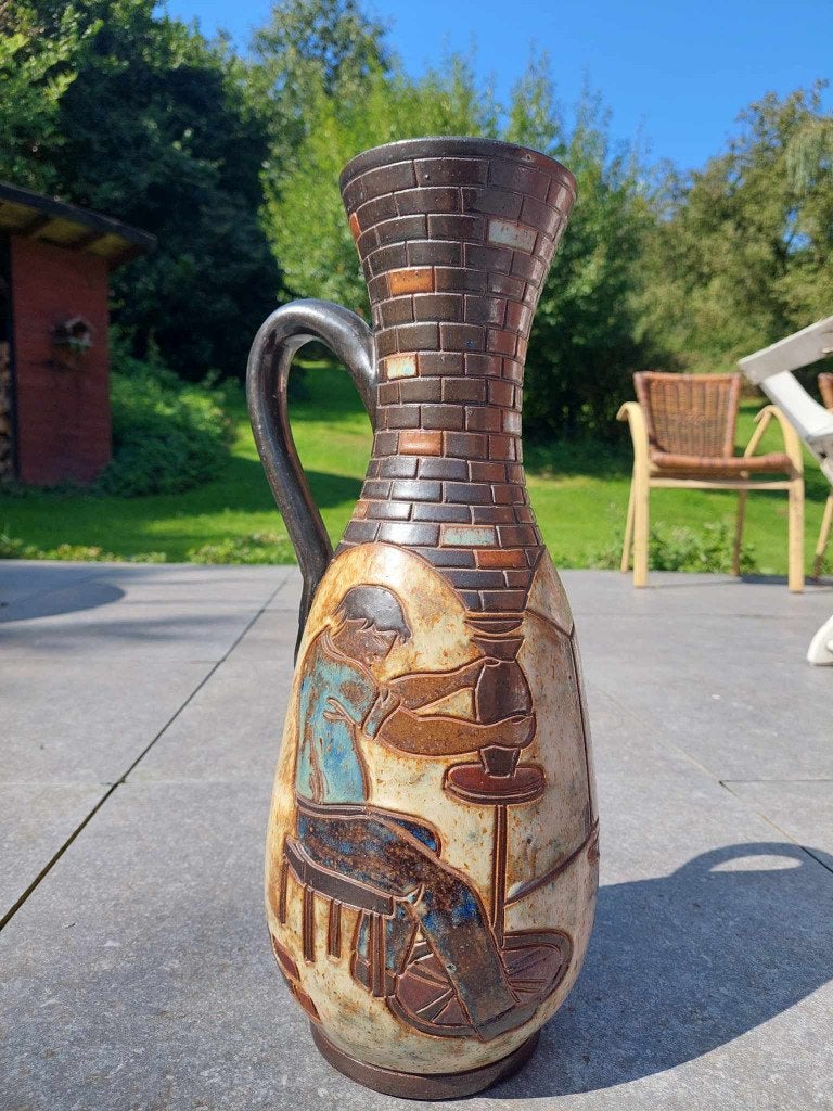 Grand vase céramique d'art Dubois de 46 cm de haut, Antiquités & Art, Enlèvement