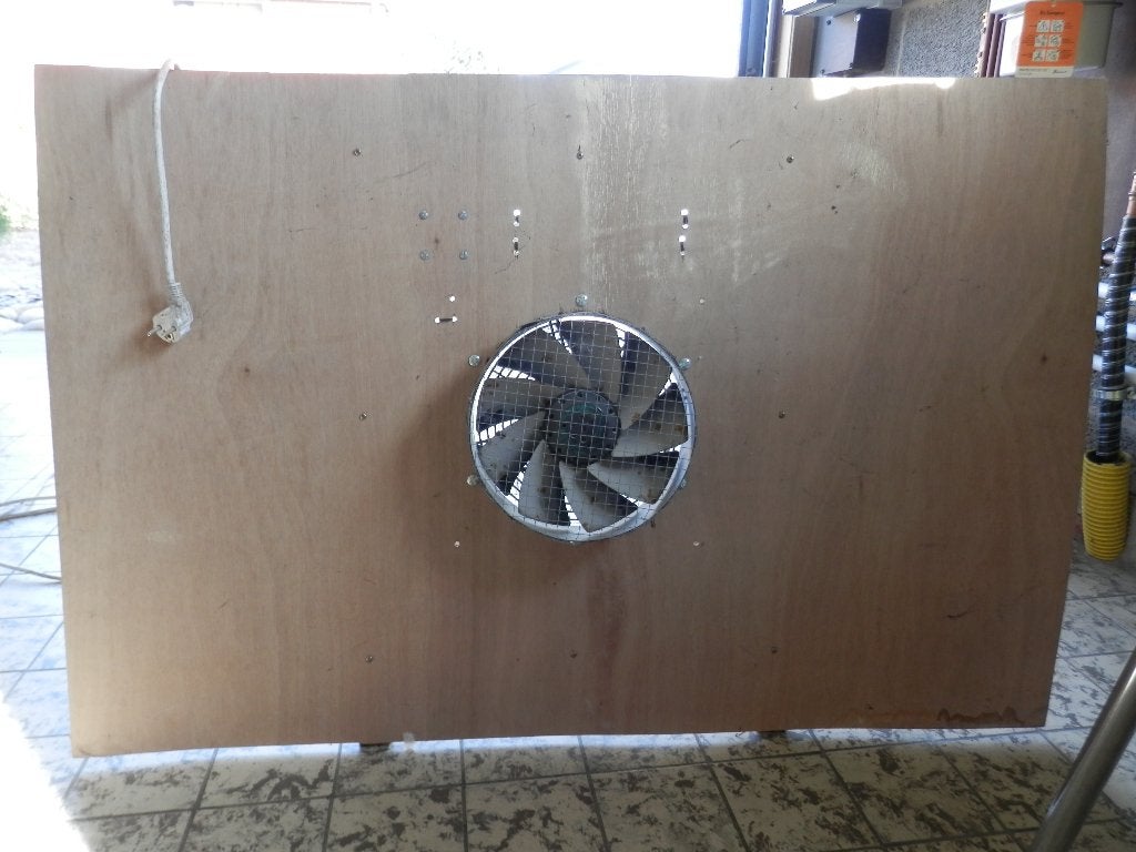 PABST 25cm industriële ventilator op baffle +snoer 1600m³/h, Ophalen, Gebruikt, Overige