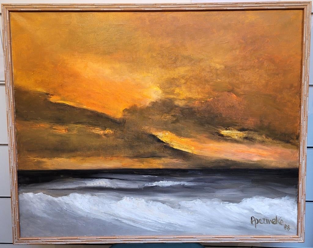 Paul PERMEKE, de oranje lucht, Antiquités & Art, Art | Peinture | Classique, Enlèvement