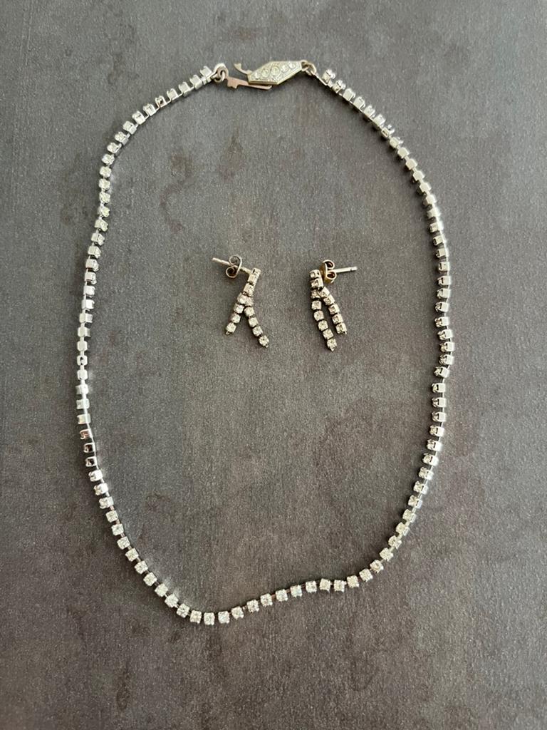 Ketting & oorbellen, Ophalen of Verzenden, Zo goed als nieuw, Zilver, Overige materialen