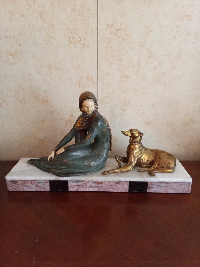 statue art déco, Antiquités & Art, Enlèvement, Bronze
