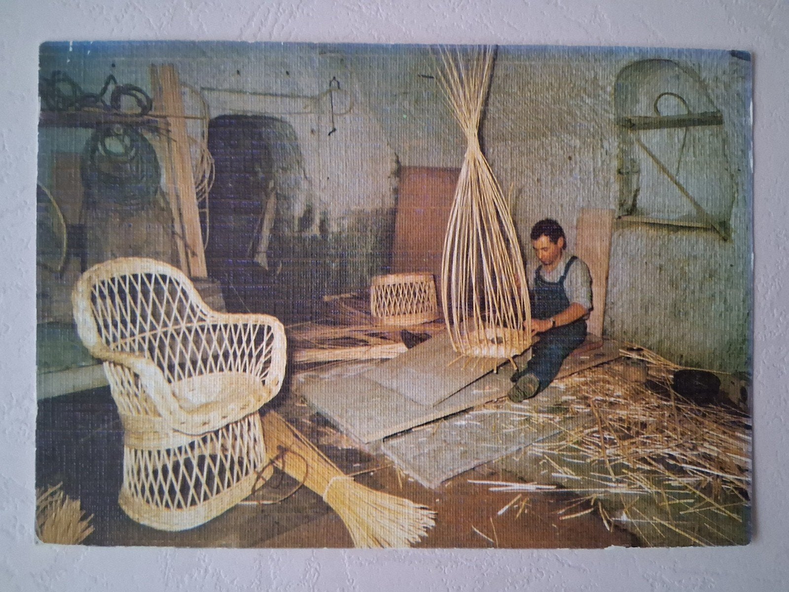 postkaart Rietvlechter, Collections, Cartes postales | Thème, Enlèvement ou Envoi